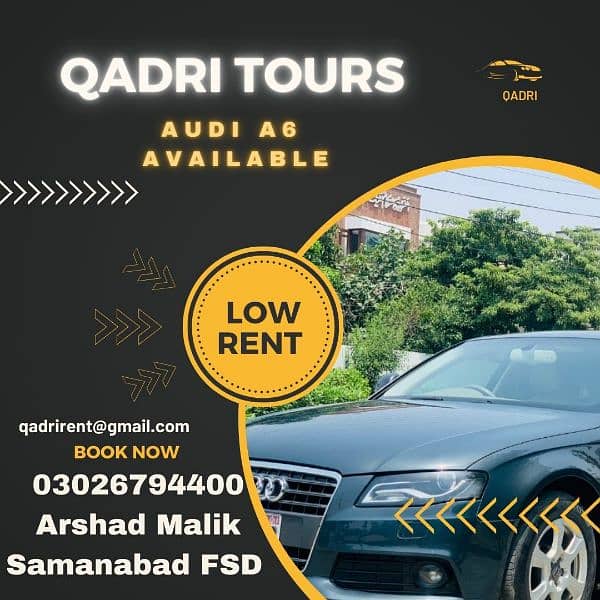 Qadri Rent A Car & Tours
Samanabad FSD
03218523000
03026794400 11