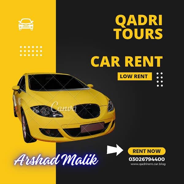 Qadri Rent A Car & Tours
Samanabad FSD
03218523000
03026794400 13