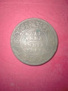 HALF ANNA INDIA 1862