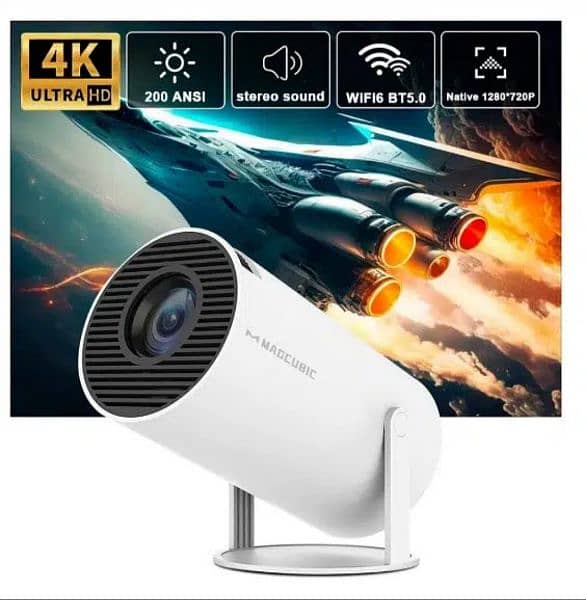 Projector Hy300 4K Android 11 dual WiFi 6 200 Ansi Home cinema 1