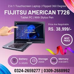 Fujitsu American T726 | Touch Screen | Stylus Pen | Tablet PC | 2 in 1