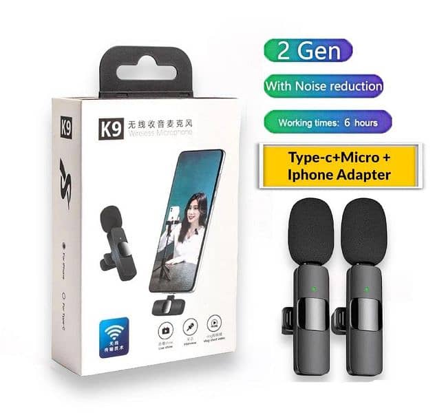 K9 wireless vlogging rechargeable microphone 5
