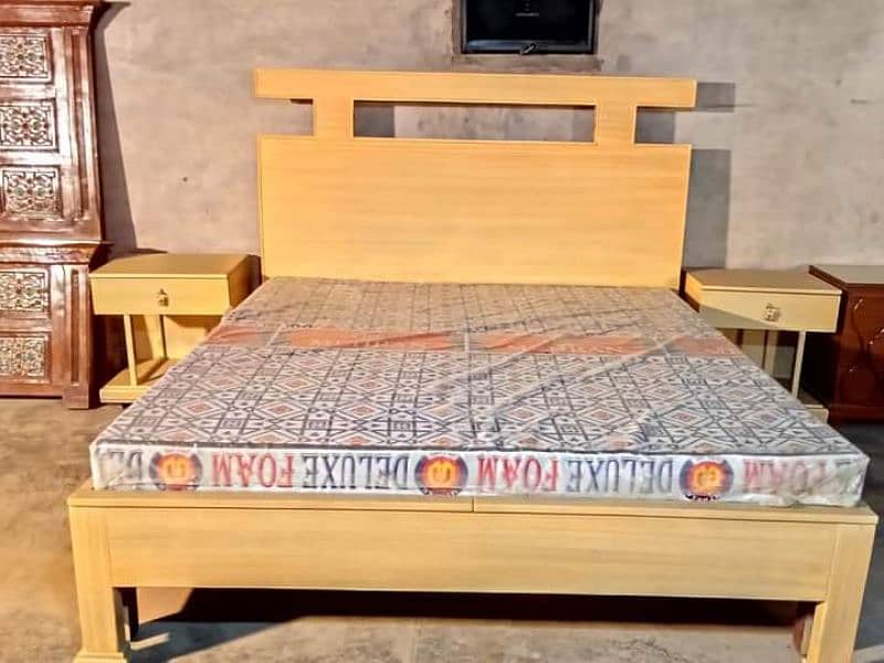 double bed set, sheesham wood bed set, king size bed set, complete set 11