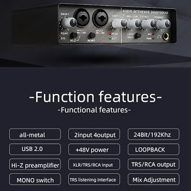 audio interface for songs making, studio recording mixing,voice over 3