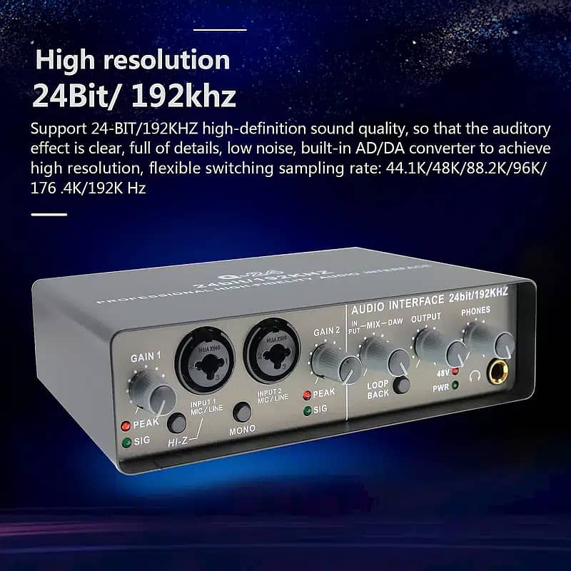 audio interface for songs making, studio recording mixing,voice over 4
