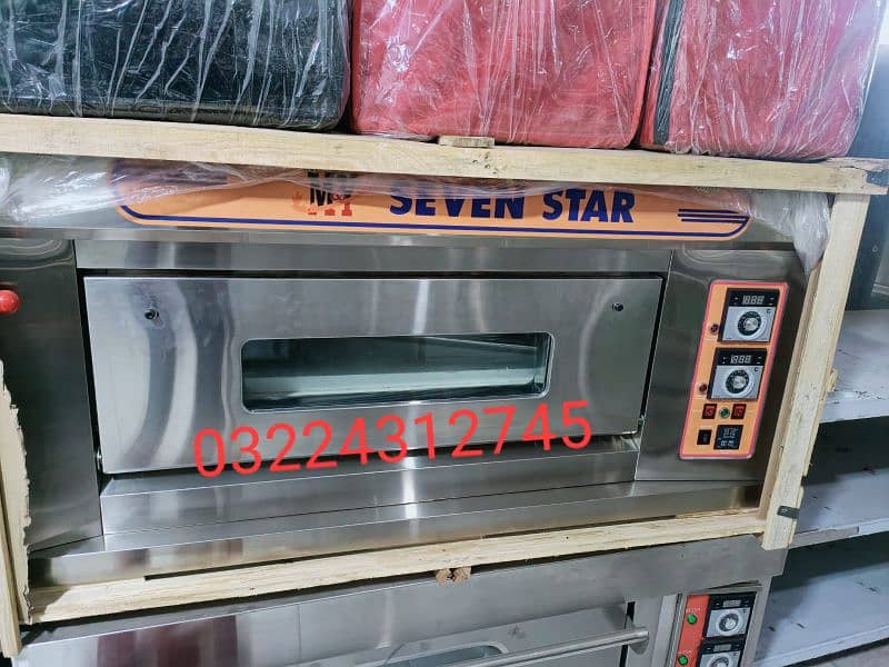 pizza oven south star/ deep fryer/ prep table/ dough mixer/ food bags 1