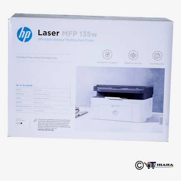 HP Laser MFP 135w printer all in one print scan copy 0