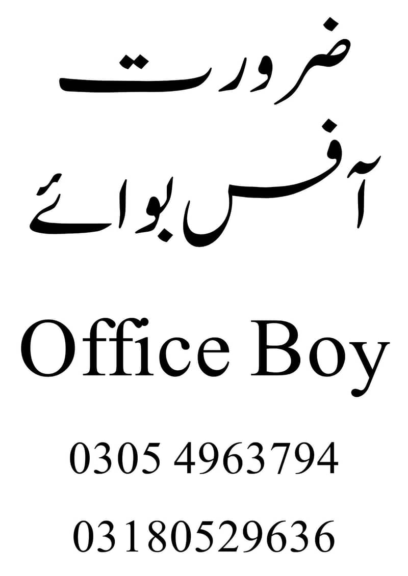 Need Office Boy 0