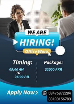 Office working vacancies available