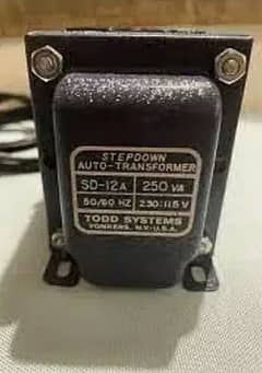 Transformer,250Watts,220V-INPUT,110V-Out Todd System SD12A Made in USA