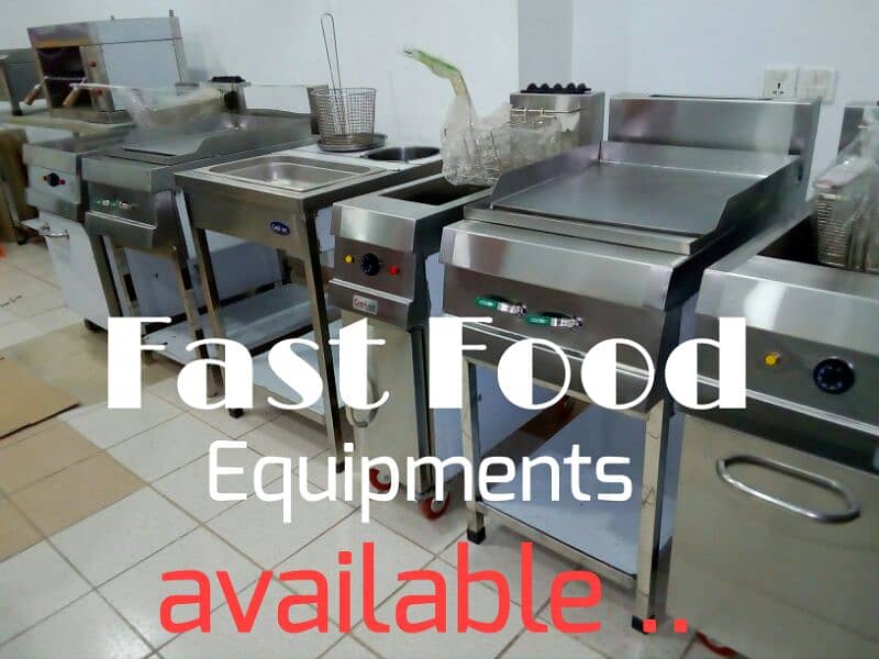 Fast food Restaurant equipment, Machinery, Fryer, Hot plate, Hood,Sink 0