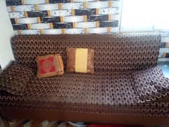 sofa cum bed and table for sale 0
