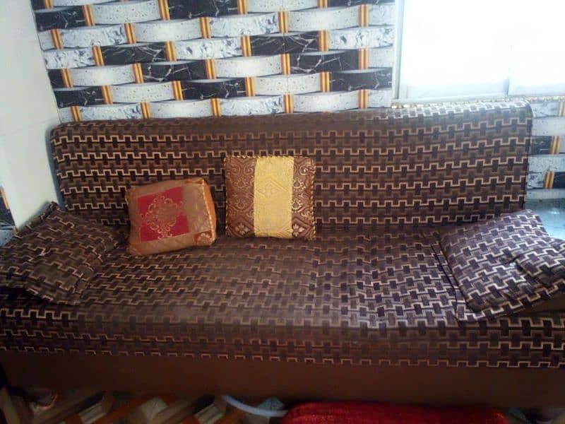 sofa cum bed and table for sale 2