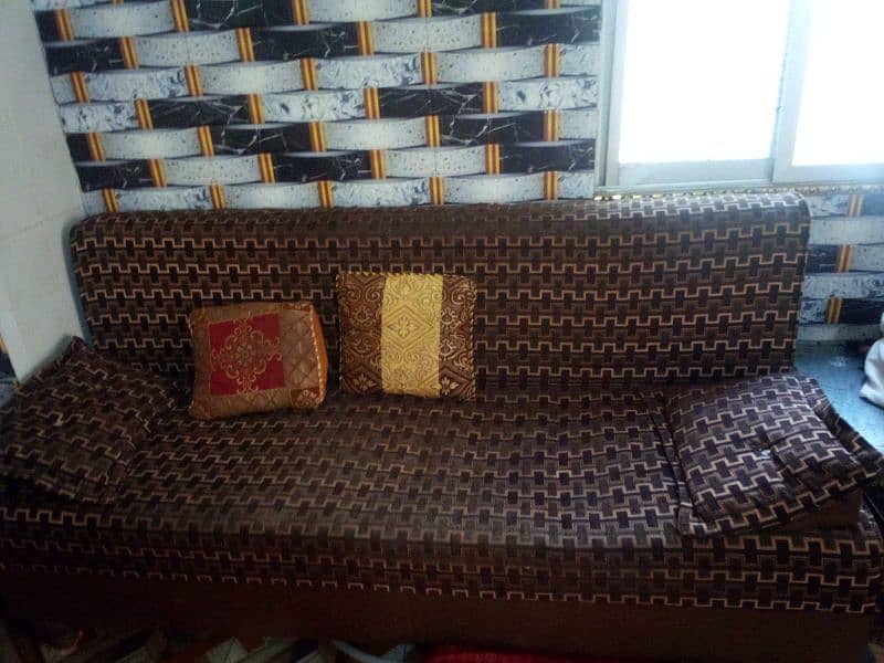 sofa cum bed and table for sale 6