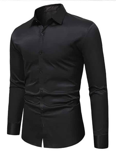 Black Shirt Turn Down Collar 1