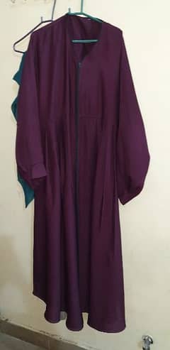 used abaya in purple color length 54 zip ok 0