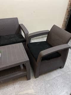 Boss Plastic Sofa Set with Centre Table