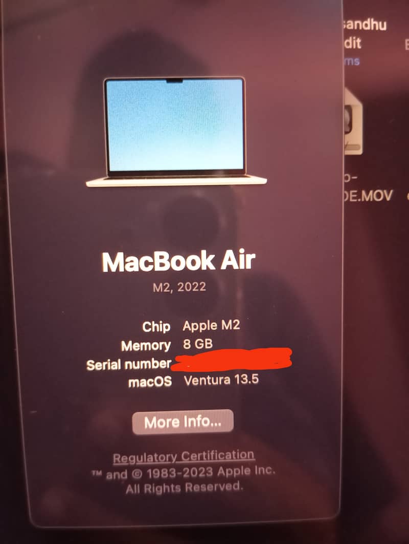 MacBook air 13 M2 2022 1