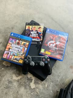PS 4 SLIM WITH GTA 5 PREMIUM EDITION AND CONTROLLER