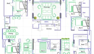 Conveet pdf to Autocad Planning and Designing of house office