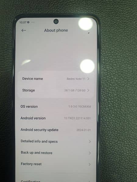 Redmi Note11 with box 6/128 for sale 5