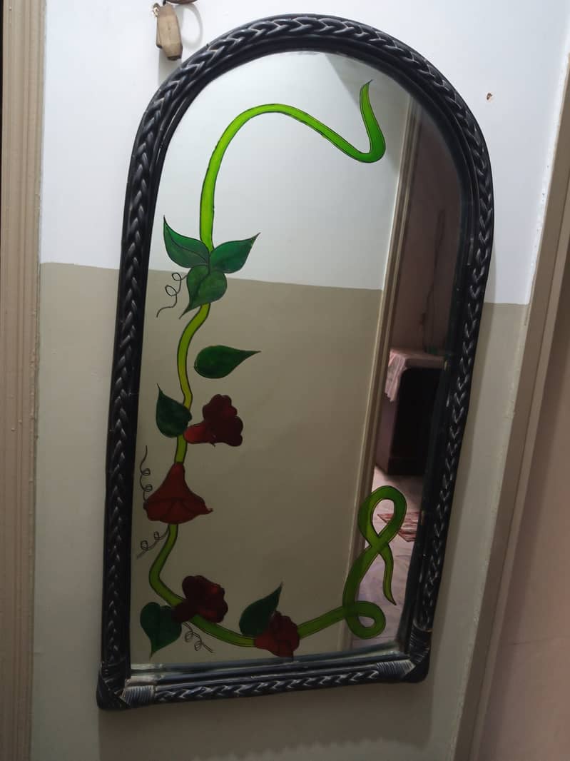 Floral Painting Wall Mirror CONTACT Whtsapp or Call 03362838259 1