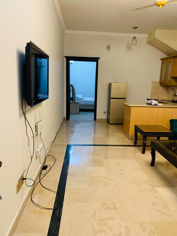 F-11 Markaz 1 Bed 1 Bath With Tv Lounge Kitchen Car Parking Available For Rent 2