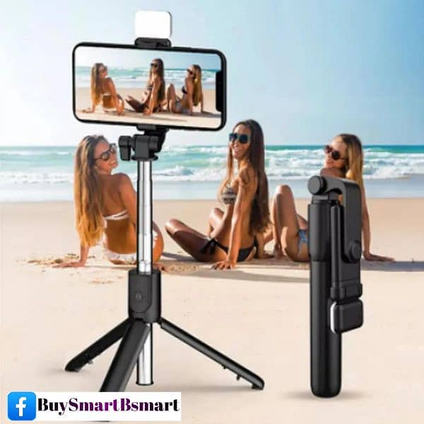 Selfie Stick With LED Light Mini Tripod Stand 1