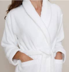 Bathrobe for Men and Women, Made of 100% Cotton Size XL White