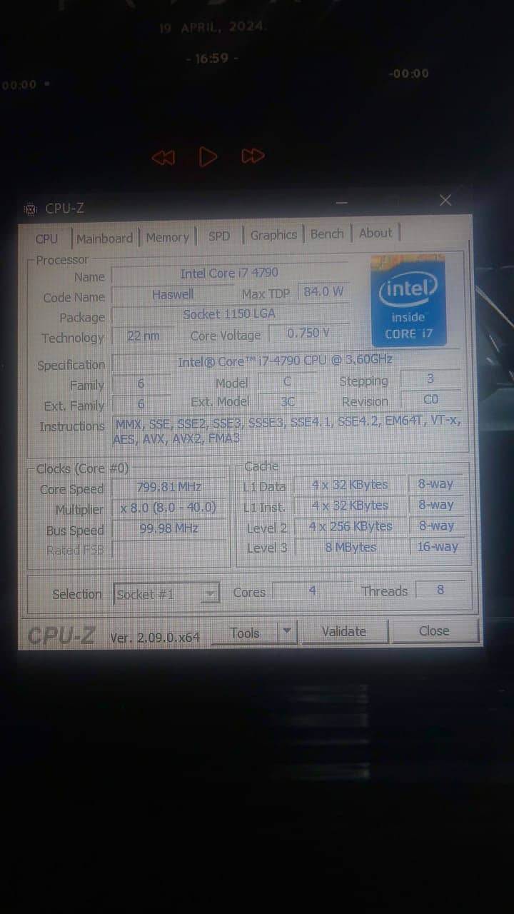 Core I7 4790 with Rx 590 8gb dual ssd 10
