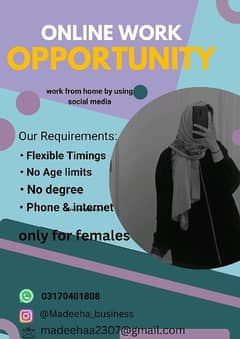 online work opportunity only for females 0