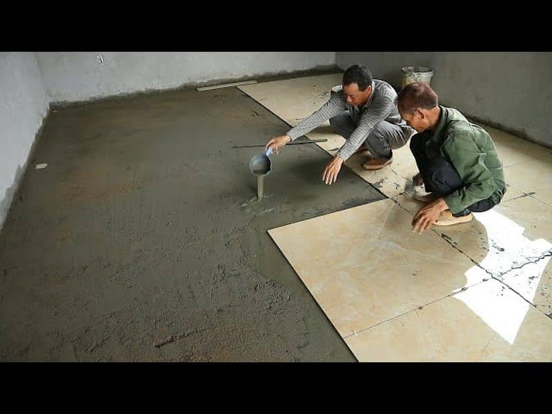 Tile fixer working professional Dubai experienced workers 4