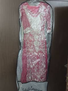 Beautiful Long Pink Maxi Heavy Embroidered 3 piece suit 0