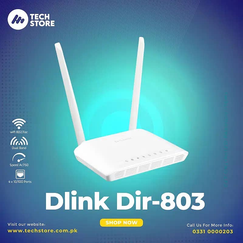 D-Link/ DIR-803/ AC750/ Wireless /Dual Band/ Router/ (Branded Used) 0