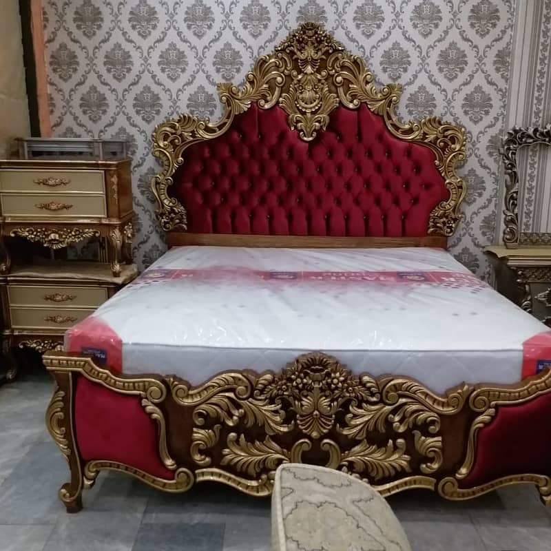 Bed, Side table, King size bed, double bed, sheesham wooden bed 3