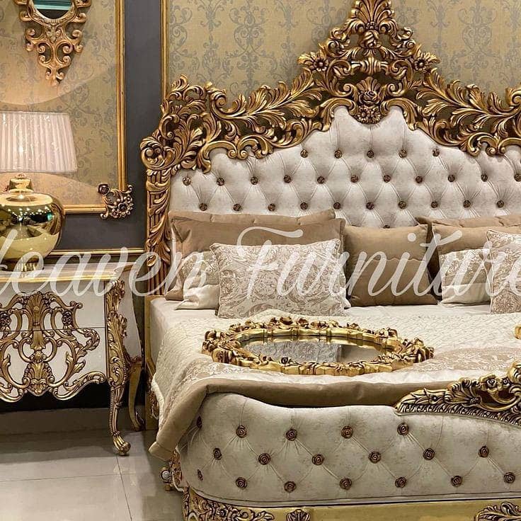bed set, double bed, king size bed set, bedroom furniture, bridal set 12