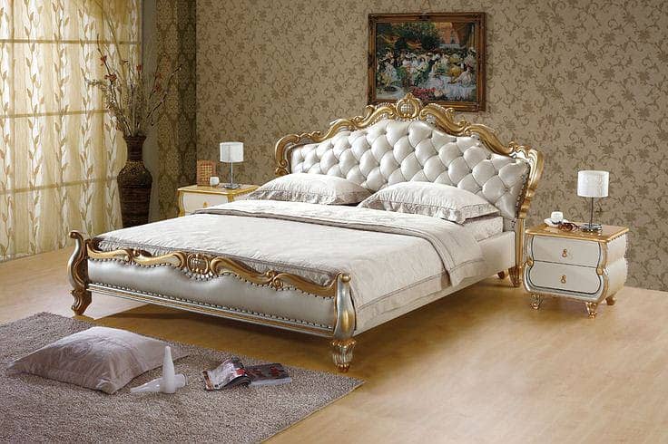 Bed, Side table, King size bed, double bed, sheesham wooden bed 14