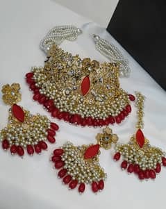 Designer collection  *Handmade doubleted stone collar set with teek 0