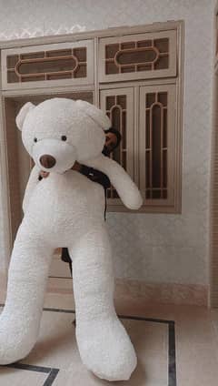 White Fluffy American Teddy bear 8" feet height