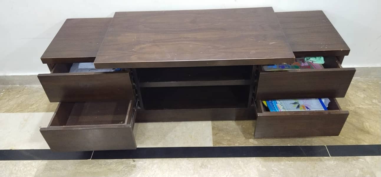 Imported Wooden TV Console with 4 Drawers - High Quality Pure Wood! 2