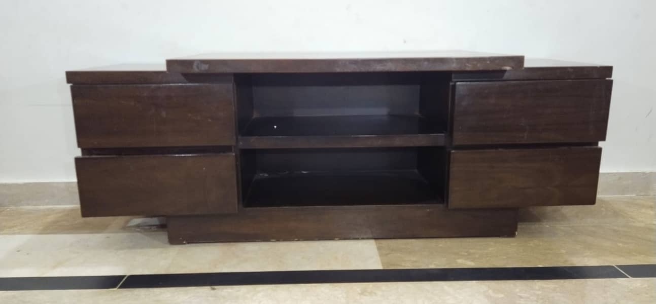 Imported Wooden TV Console with 4 Drawers - High Quality Pure Wood! 5