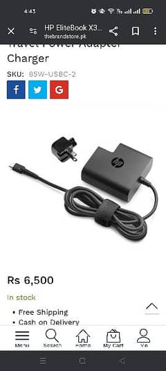 HP charger 65w original charger