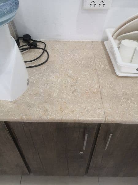 Marble Top Cabinets with Kitchen fittings. 2