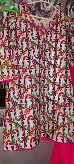 3 piece dress. kashees dupatta, Chata Pati short shirt with gharara. 0