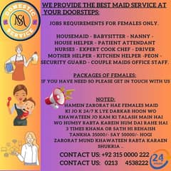 House Maids , Helpers , Cook , Nanny , Couple , Drivers , Patient Care