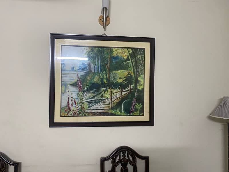 Beautiful Hand painted Landscape - Bridge by the River 1