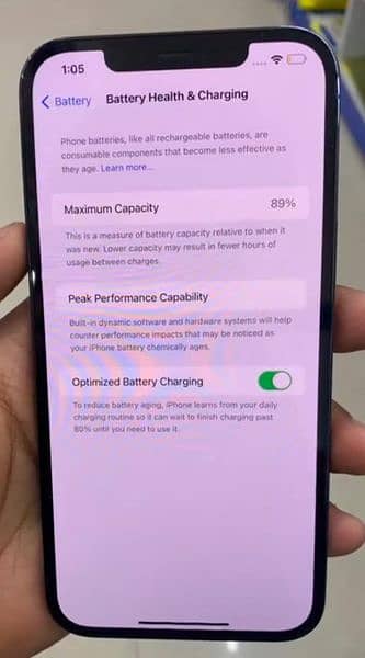 iPhone 12 pro max , Non PTA , Sim time Available, betey health 89 8