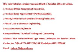 Urgently Office Staff Required 0