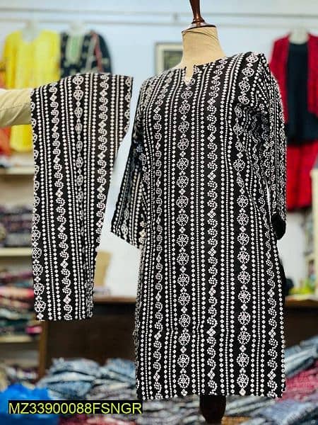 women stitched  lawn chunri suit 1