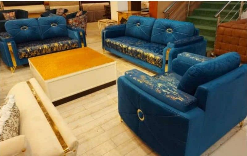 New Brass crown sofa set at factory price 2